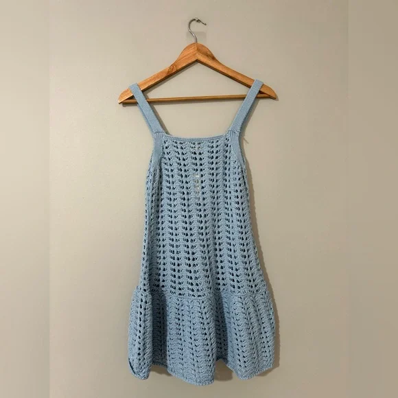 Anthropologie Celandine Blue Crochet Swim Cover-Up - Picture 8 of 10
